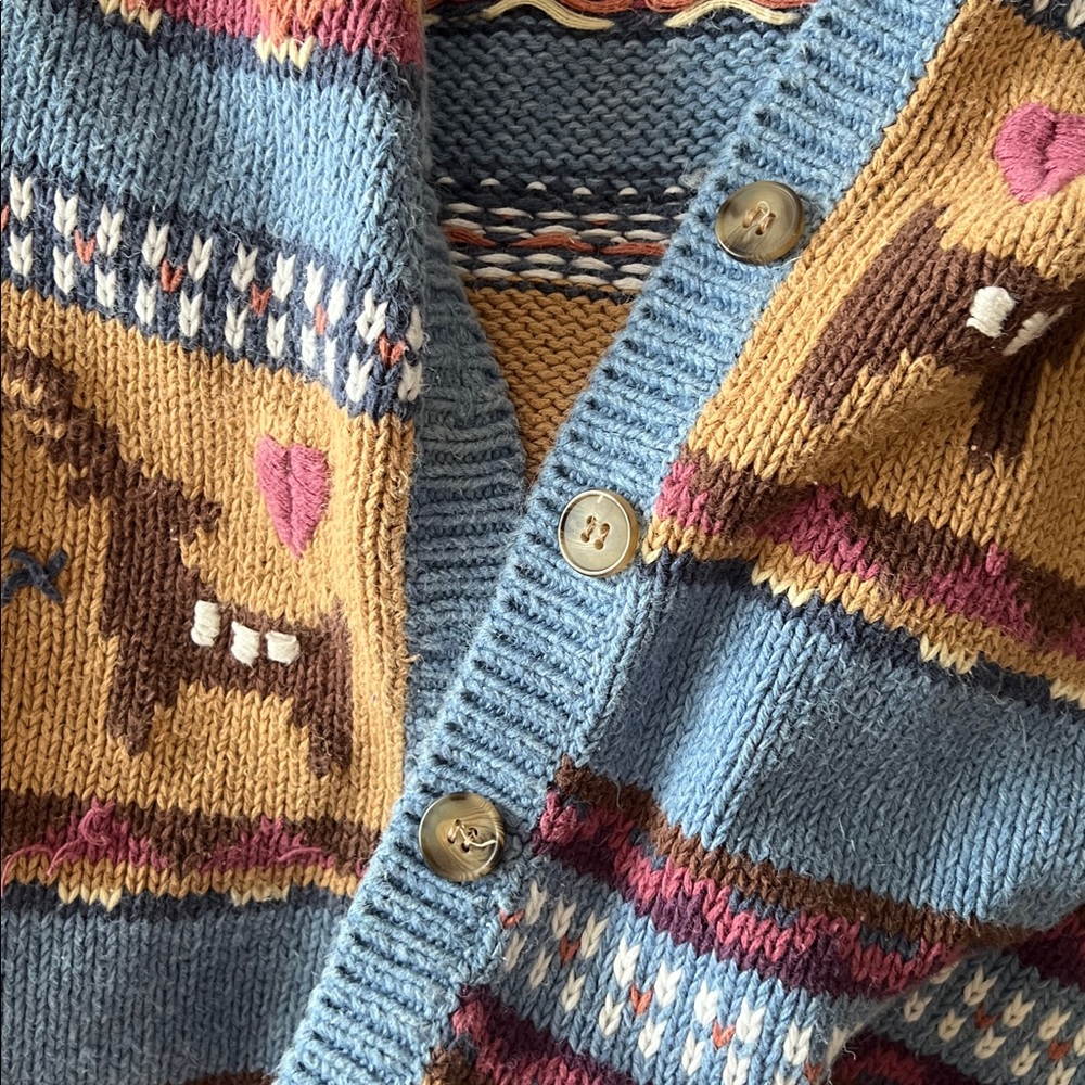 Jantzen Hand Embroidered Western Colorful Knit Cardigan - Picture 8 of 8
